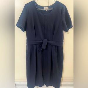 Vintage Armani Collezioni Dark Navy Tie Pencil Classic Made in Italy Dress Sz 12